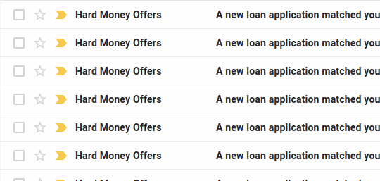 Hard Money Application Notification Emails